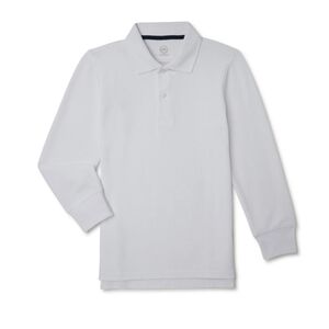 Wonder Nation. Boys Long-Sleeve Polo Shirt. White. Size Large. (Husky). NWT.